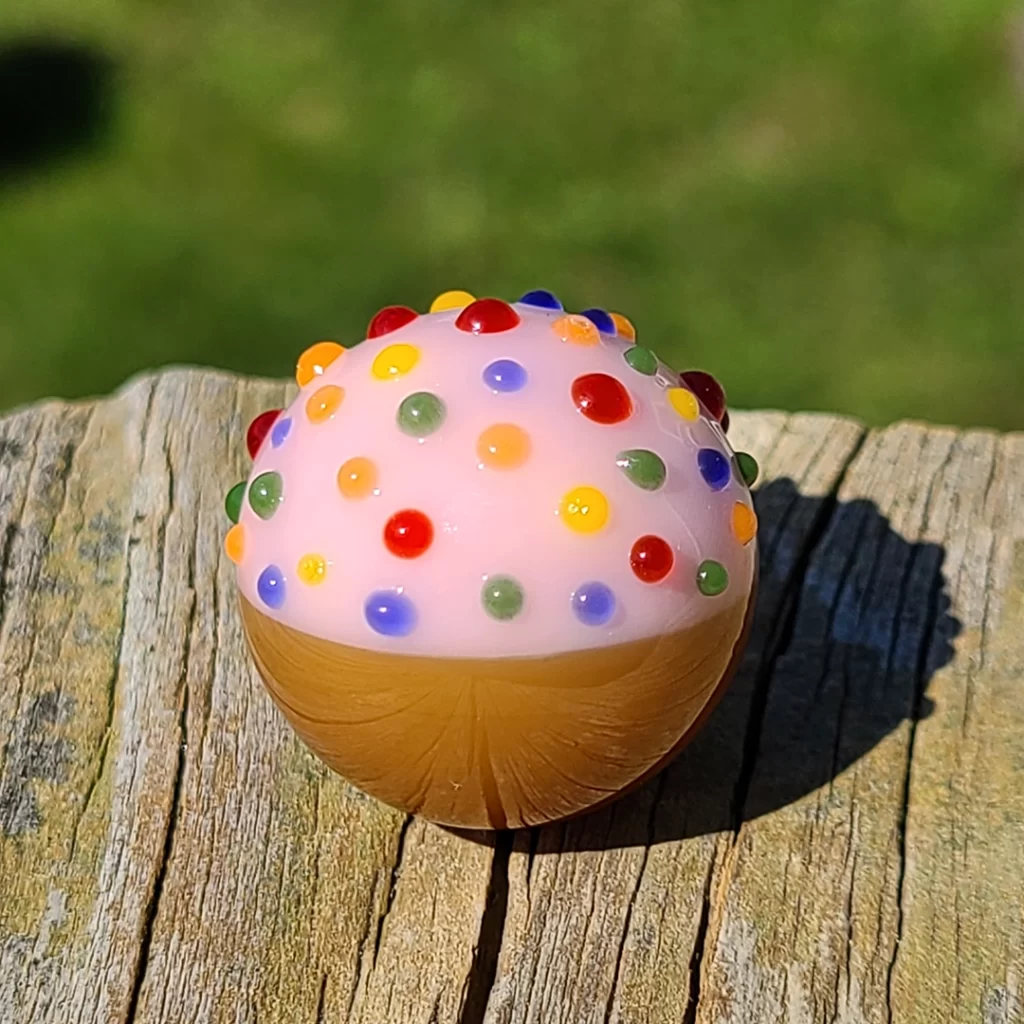 glass marble looks like a donut